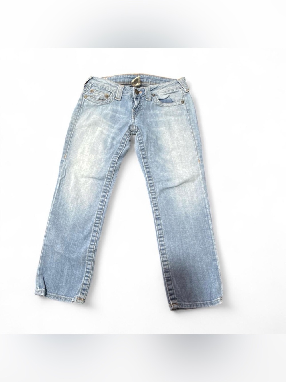 True Religion Women's Light Blue Straight Jeans